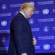 US President Donald Trump leaves after a press conference in New York, September 25, 2019, on the sidelines of the United Nations General Assembly.